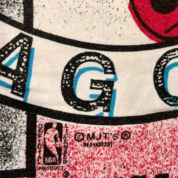 Rare Vintage MAGIC JOHNSON Chicago Bulls CB All Over Print T Shirt 90s Size L - Picture 6 of 11
